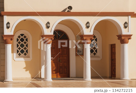 Entrance and Columns of Analipsi Orthodox Church, Georgioupolis, Crete, Greece 134272215