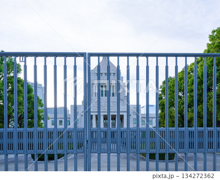 柵越しの国会議事堂 柵越しの国会議事堂 134272362