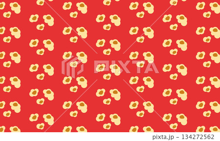 Seamless popcorn pattern on red background, cinema snack concept, movie night wrapping paper and packaging design 134272562
