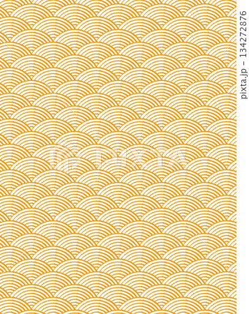 橙色の青海波のパターン 134272876