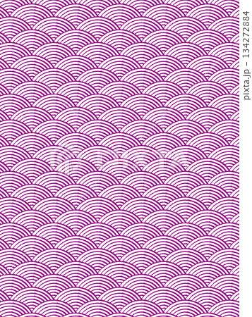 紫色の青海波のパターン 紫色の青海波のパターン 134272884