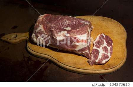 Fresh raw meat. Slice. Fresh raw meat. Slice. 134273630
