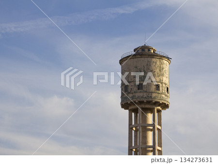 Water tower against the blue sky 134273631