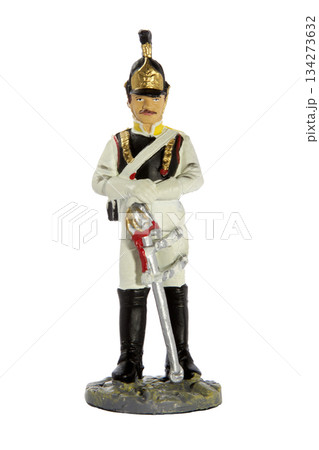 Toy soldier on a white background 134273632