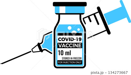 Covid-19 coronavirus vaccine and syringe 134273667