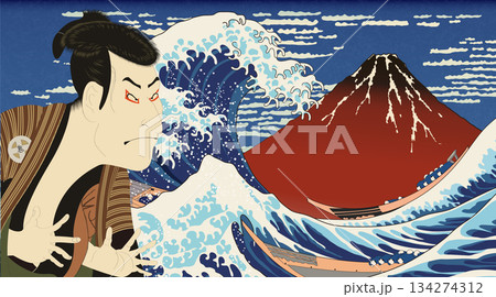 浮世絵風アレンジイラスト 浮世絵風アレンジイラスト 134274312