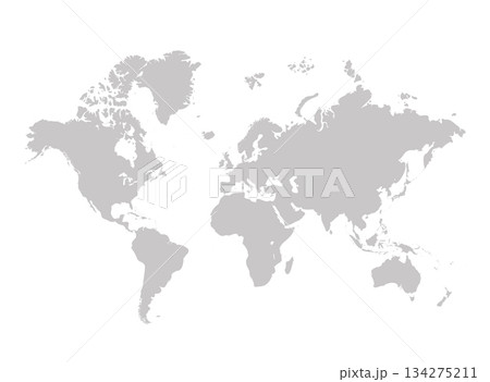World map vector simple globe earth country. World map asia africa europe silhouette. 134275211