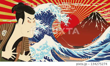 浮世絵風アレンジイラスト 浮世絵風アレンジイラスト 134275274