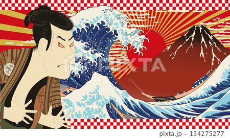 浮世絵風アレンジイラスト 134275277