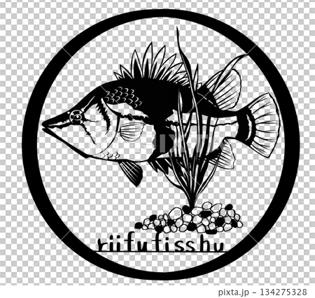 Cute fish, Amazon mimic fish, leaf fish, paper cut illustration Cute fish, Amazon mimic fish, leaf fish, paper cut illustration 134275328