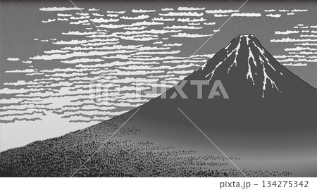 赤富士　浮世絵 134275342