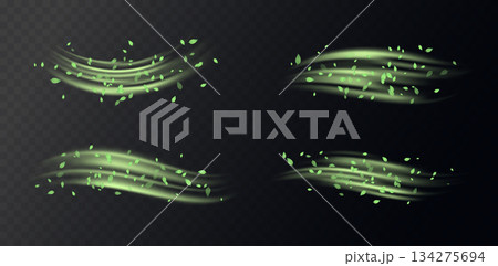 Green swirl elements 134275694