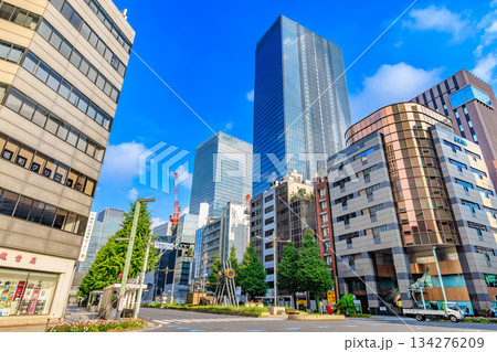 東京　中央区　日本橋の都市風景　日本橋三丁目交差点付近 134276209