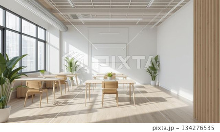 企業案内に最適　明るく開放的なオフィス会議室 134276535