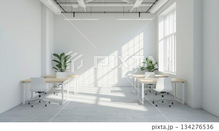 シンプルな会議室の内観写真 134276536