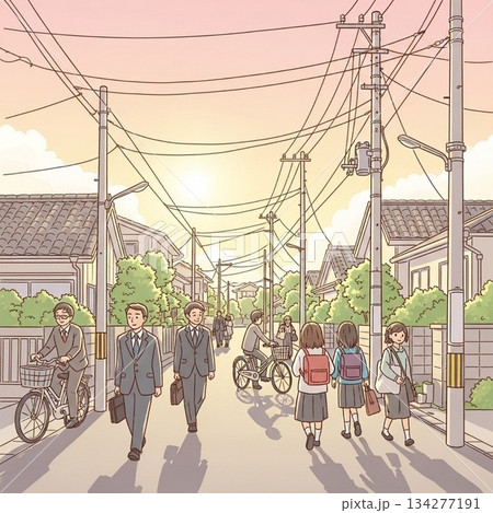 家に帰る人達 134277191