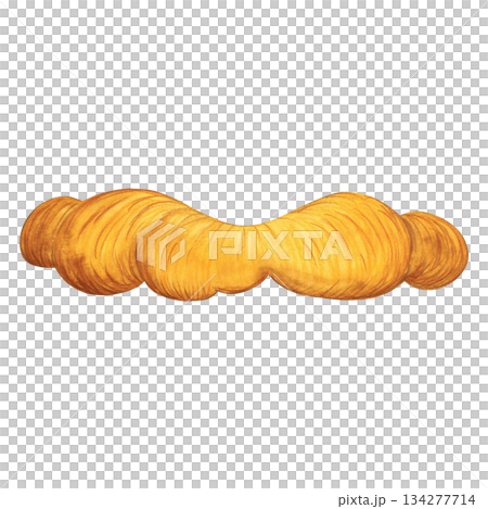 Straw bird nest. Hand-drawn watercolor illustration, cartoon. Farm, animals, bird, village, poultry farm, children, Easter, eggs, meat, product, eco-friendly, isolate 134277714