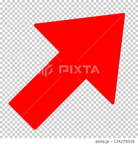 一個簡單的紅色箭頭,指向右上方斜角。 一個簡單的紅色箭頭,指向右上方斜角。 134278016
