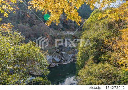 初冬の木津川風景 京都府笠置町 初冬の木津川風景 京都府笠置町 134278042