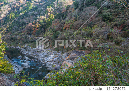 初冬の木津川風景 京都府笠置町 初冬の木津川風景 京都府笠置町 134278071