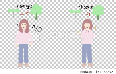 変化を拒む女性と受け入れる女性 134278252