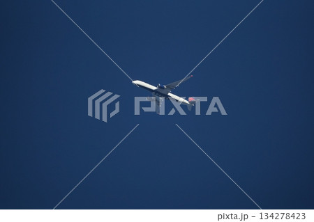 青空を飛ぶ飛行機 青空を飛ぶ飛行機 134278423