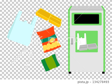 Plastic garbage and trash can 134278493