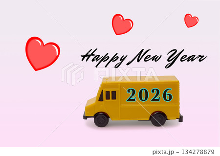 2026年へ向かうトラックによる新年を迎えるイメージ 134278879