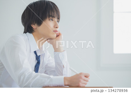 勉強する男子高校生 勉強する男子高校生 134278936