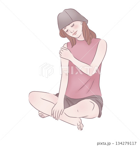 サウナで温活する女性 サウナで温活する女性 134279117