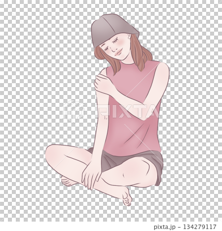 サウナで温活する女性 サウナで温活する女性 134279117