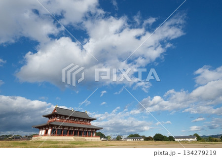 平城京跡と第一次大極殿 平城京跡と第一次大極殿 134279219