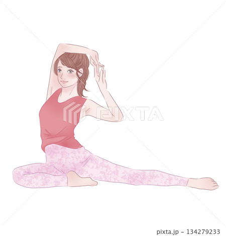 ヨガをする女性 ヨガをする女性 134279233
