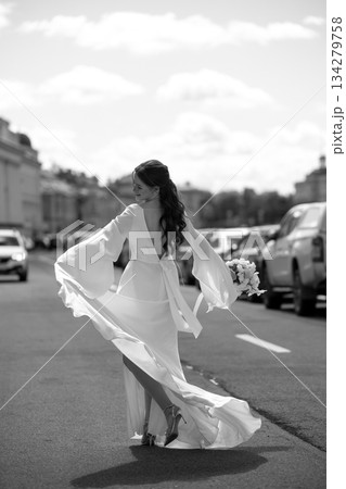 bride with a wedding bouquet bride with a wedding bouquet 134279758