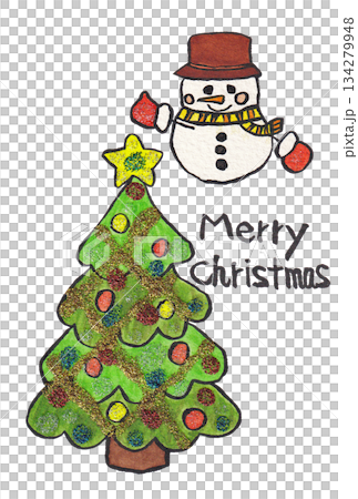 手描きの水彩画(絵手紙)「クリスマスカード」 手描きの水彩画(絵手紙)「クリスマスカード」 134279948