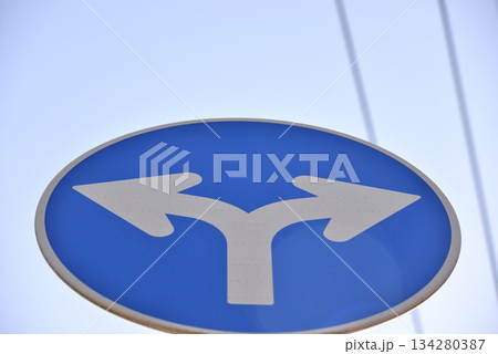 道路標識 指定方向外進行禁止 134280387