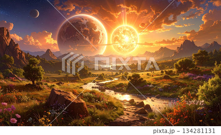 宇宙 惑星 生成AI 背景 宇宙 惑星 生成AI 背景 134281131