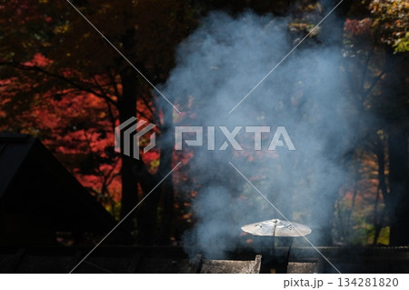暖炉の煙と煙突 暖炉の煙と煙突 134281820