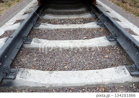 concrete steps on the road 134281866