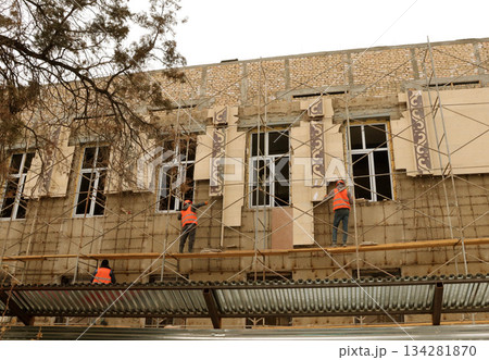 construction site with crane construction site with crane 134281870