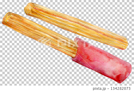 水彩イラスト　手描きイラスト　チュロス 134282073