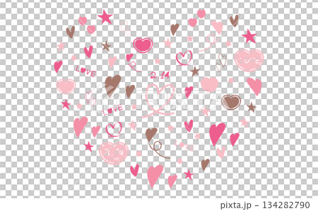 Valentine's Day cute hand drawn heart illustration decorative material set Valentine's Day cute hand drawn heart illustration decorative material set 134282790
