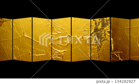 レトロな金屏風　AI生成素材 134282927