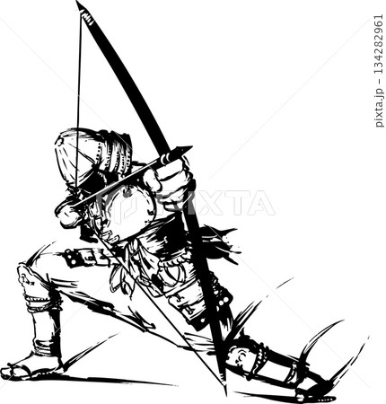 弓を引く侍 134282961
