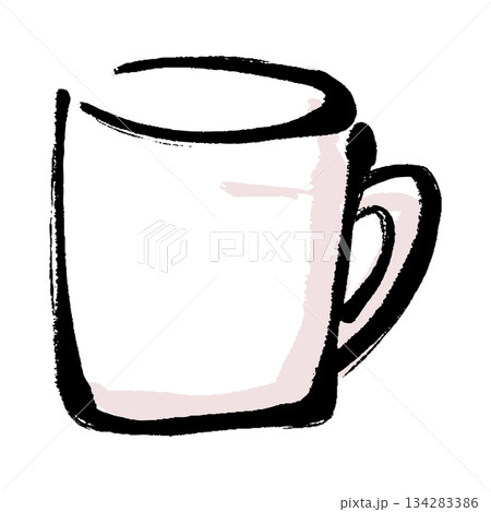 手書きの筆タッチのカップのイラスト 134283386