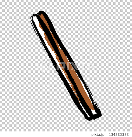 Brush-touched illustration of cinnamon sticks 134283388