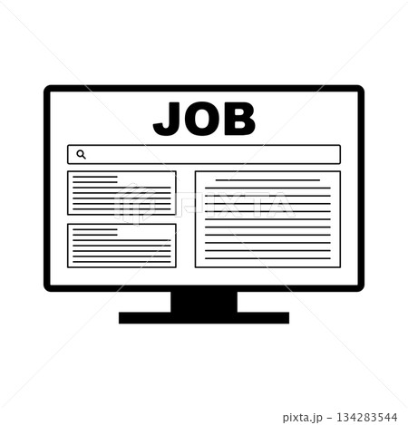 求人募集のパソコンのアイコン 求人募集のパソコンのアイコン 134283544