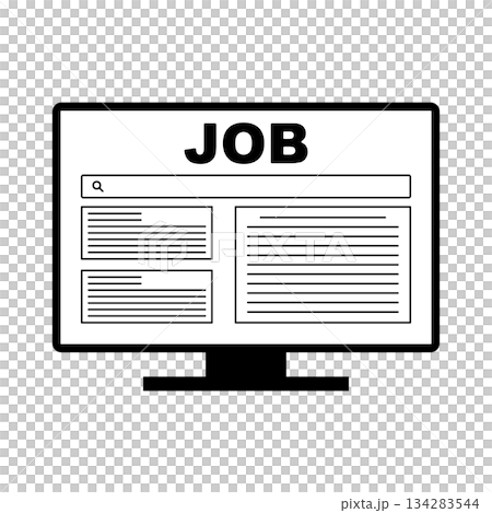 求人募集のパソコンのアイコン 求人募集のパソコンのアイコン 134283544