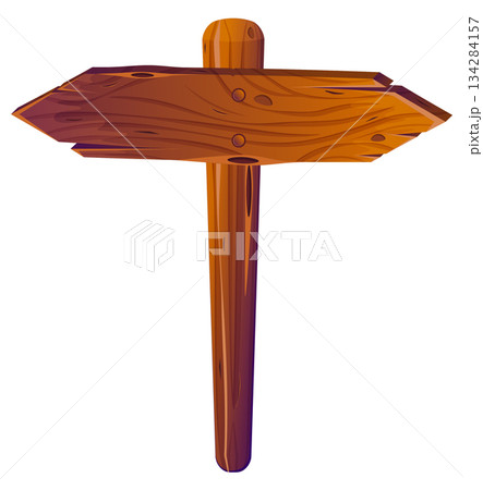 Wooden Direction Signpost with Arrow Pointer Wooden Direction Signpost with Arrow Pointer 134284157