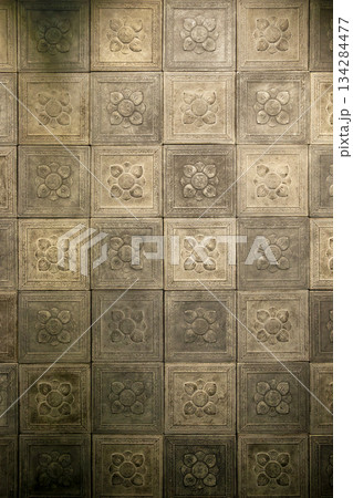 Lotus-patterned bricks of the Sangdaeungjeon Hall of Janggoksa Temple 134284477